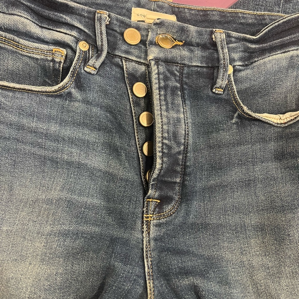 Good America Blue Denim Jeans button down fly